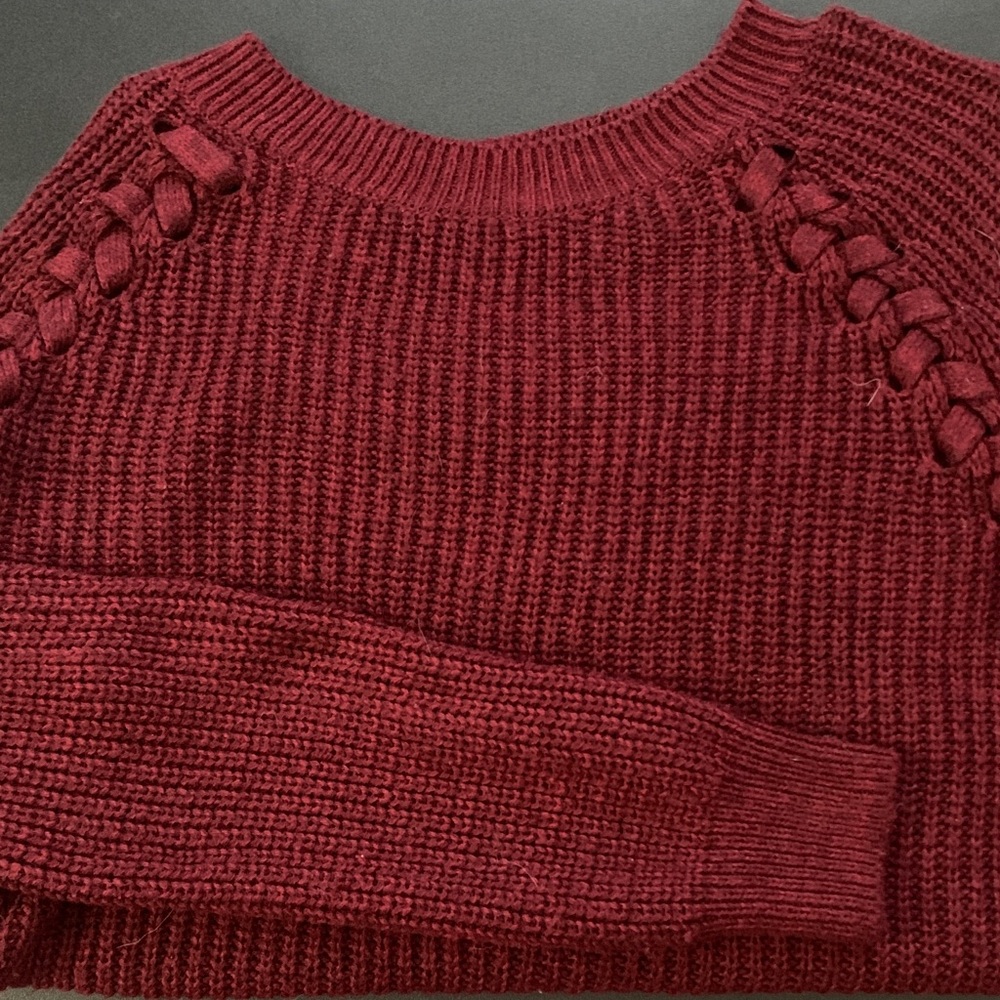 LAST CALL: Women's Deep Red Crew Neck Sweater
